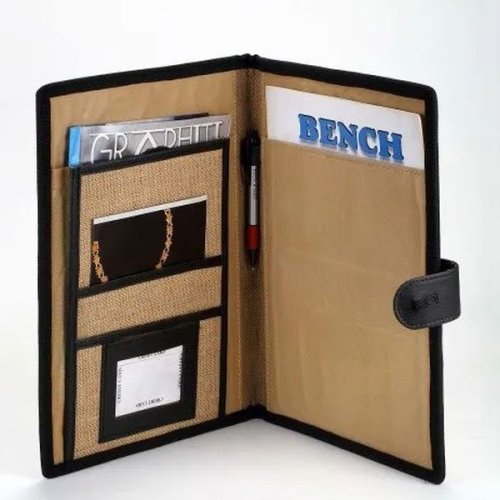 Jute Magnetic Closure Document File Folder