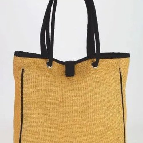 Mustard Yellow Jute Handbag