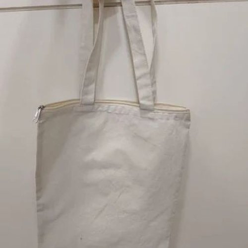 Off White Canvas Shopping Bag