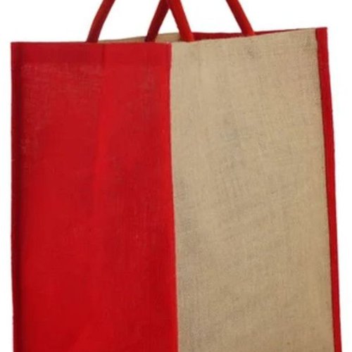 Red Natural Jute Shopping Bag