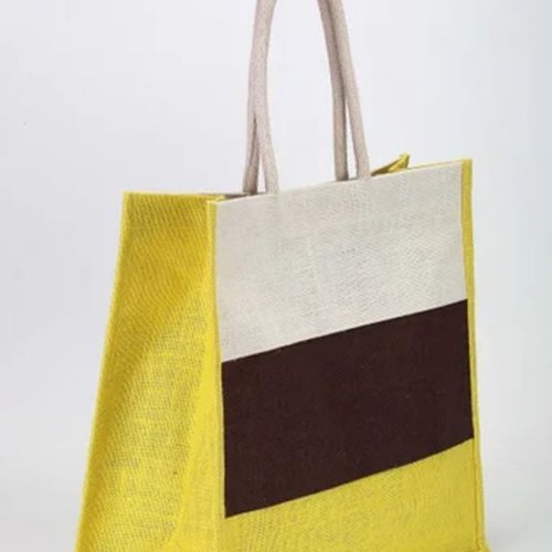 Striped Design Jute Shopping Bags