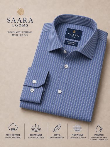 Mens Dark Blue Striped Shirt