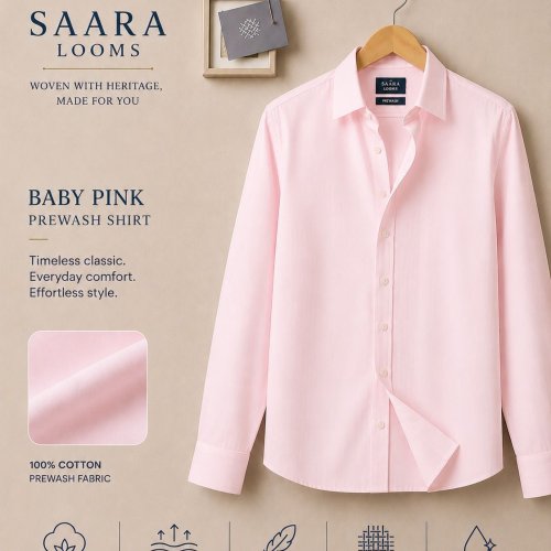 Mens Plain Baby Pink Shirt