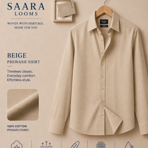 Mens Plain Beige Shirts