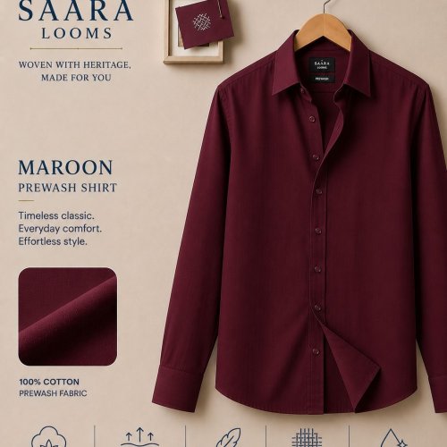 Mens Plain Maroon Shirt