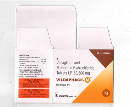 500mg Vildagliptin Metformin Hydrochloride Tablets