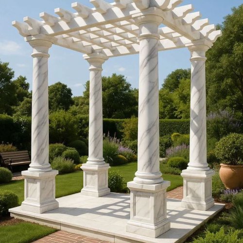 10 Feet White Marble Pergola