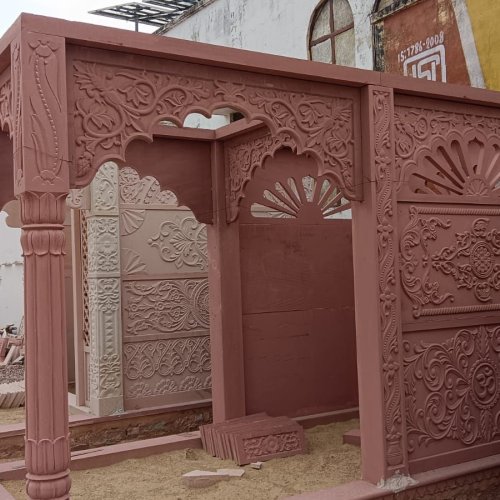 10 X 8 Feet Red Sandstone Temple