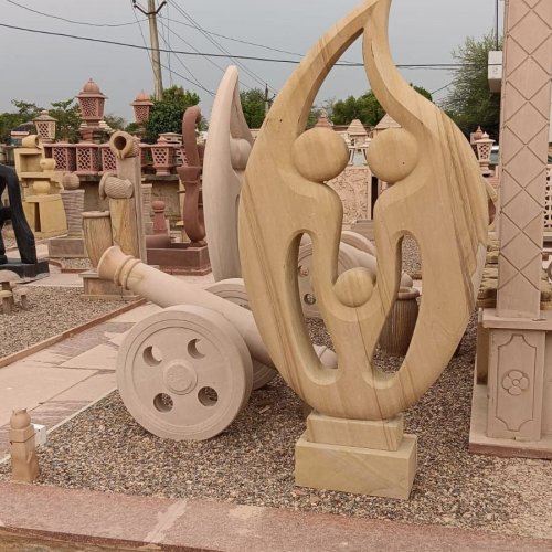 3X2.5 Inch Sandstone Couple Statue