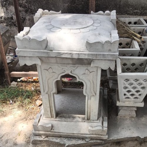 5.4 Feet White Marble Temple