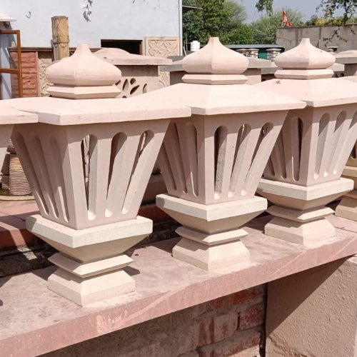 Garden Pink Stone Lamp