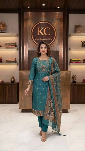 Designer Printed Cotton Kurta Pant Set