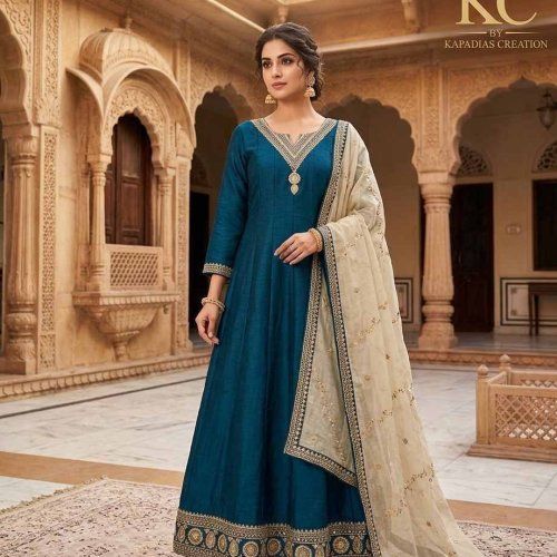 Premium Vichithra Silk Anarkali Suit Set