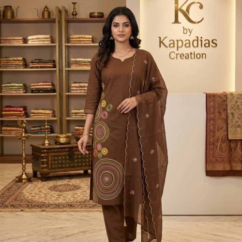 Pure Cotton All Over Embroidery Salwar Suit Set