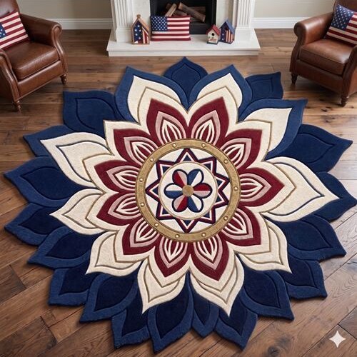 Mandala Hand Tufted Wool Area Rug