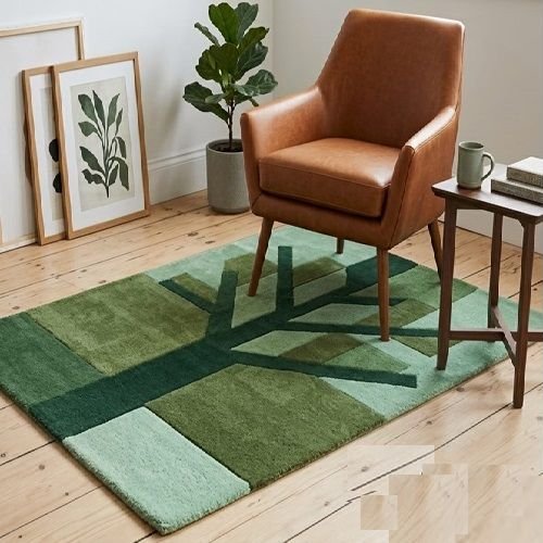Modern Hand Tufted Wool Living Room Area Rug
