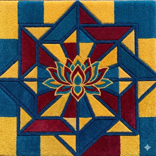 Multicolor Geometric Hand Tufted Wool Area Rug