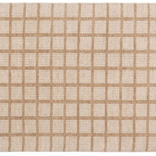 Beige Brown Hand Woven Wool Rugs