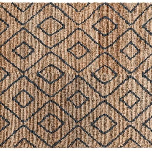 Black Hand Woven Bohemian Jute Rug
