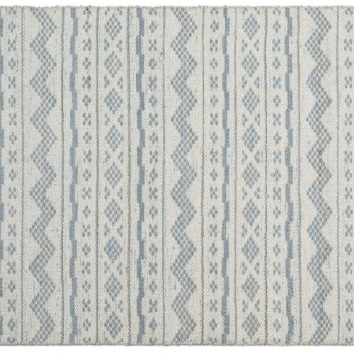 Ivory Blue Jute Wool Rug