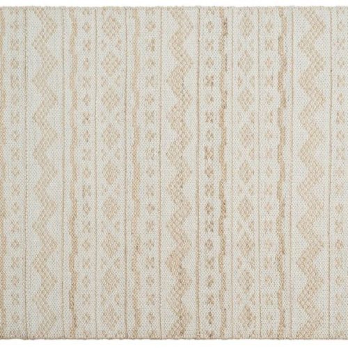 Ivory Gold Jute Wool Rug