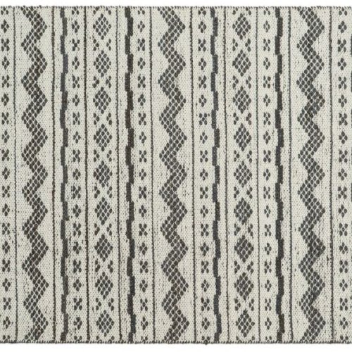 Ivory Green Jute Wool Rug