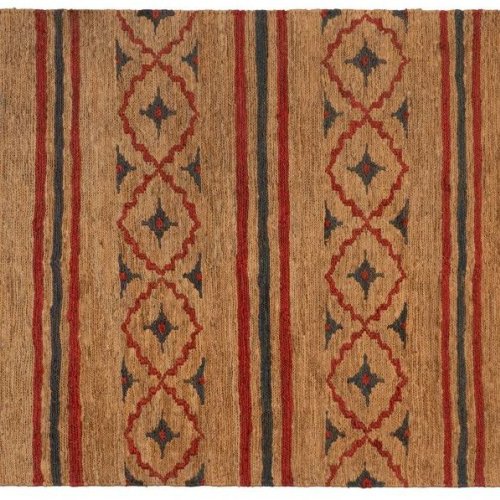 Natural Red Handwoven Jute Rugs