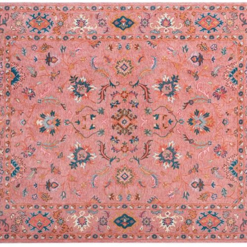 Pink Floral Pattern Hand Tufted Rugs