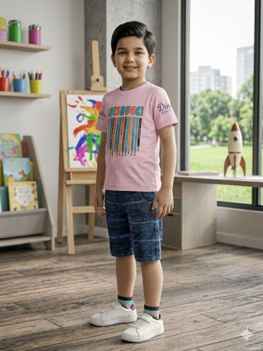 Boys Pink T-Shirt & Short Set