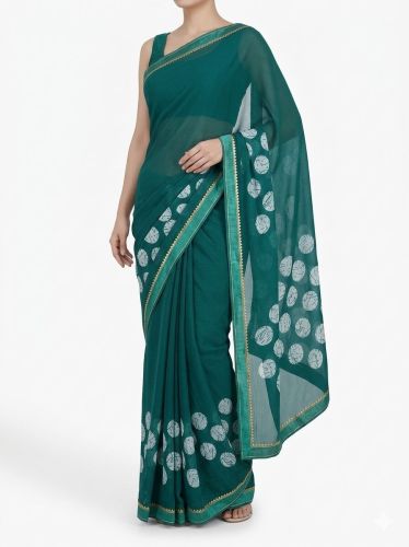 Green Georgette Saree