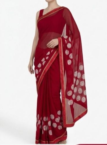 Maroon Georgette Saree