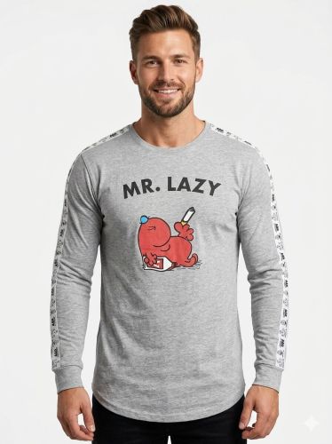 Mens Grey Full Sleeve Round Neck T-Shirts