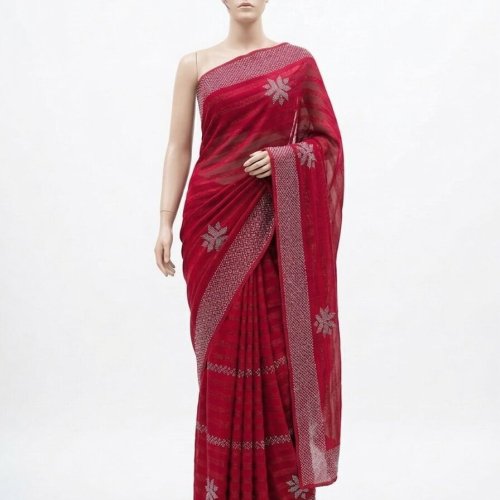 Pink Georgette Saree