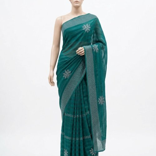 Turquoise Georgette Saree