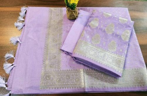 Ladies Banarasi Mercerised Zari Unstitched Suit Set