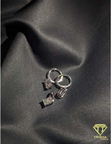 Moissanite Diamond 925 Sterling Silver Bridal Princess Cut Pendant Set