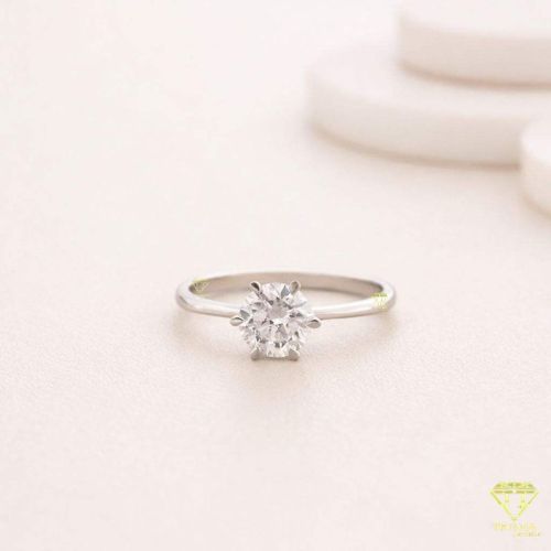 925 Sterling Silver Moissanite Diamond Women Classic Solitaire Ring