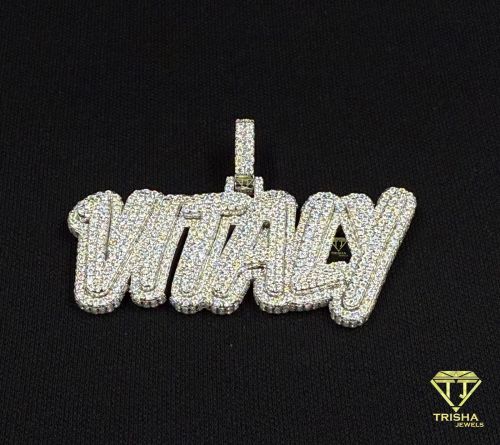 Iced out VVS Moissanite Diamonds 925 Sterling Silver Plated Hip Hop Pendant