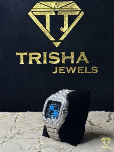 Custom VVS Moissanite Men Bust Down Roman Numeral Diamond Watch