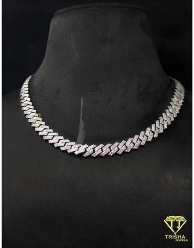 925 Sterling Silver Moissanite Diamond Hip Hop Designer Cuban Link Chain