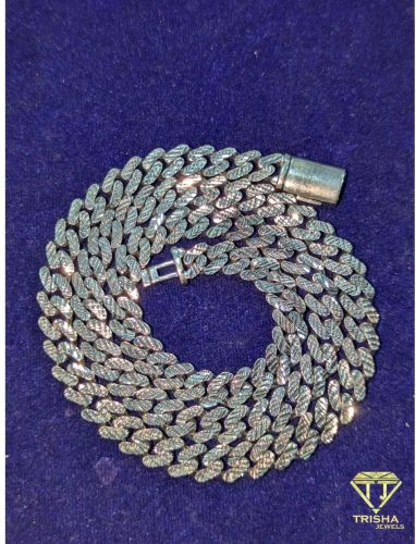 925 Sterling Silver VVS Moissanite Diamonds Iced Out Trendy Cuban Link Chain