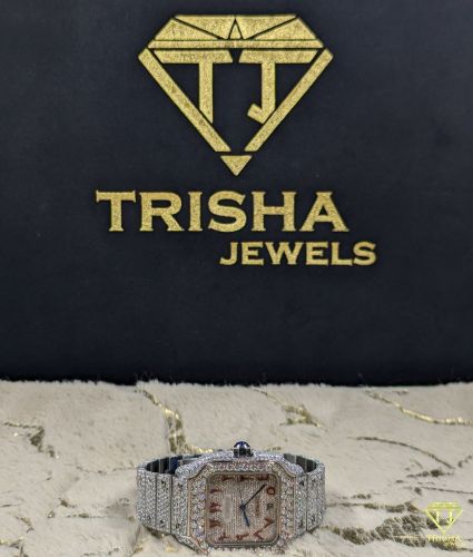 Exclusive Fully Iced Out Silver VVS Moissanite Diamond Watch