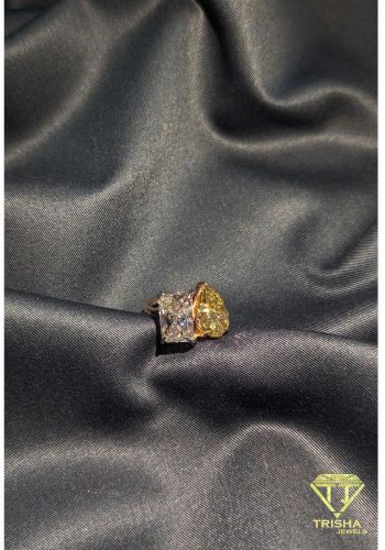 925 Sterling Silver VVS Moissanite Diamond Exclusive Pear Cut Ring