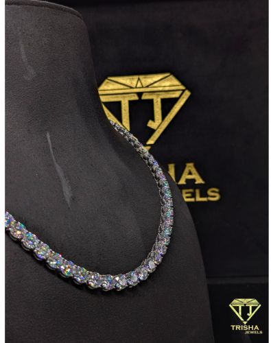 925 Sterling Silver VVS Moissanite Diamond Iced Out Hip Hop Tennis Chain Necklace