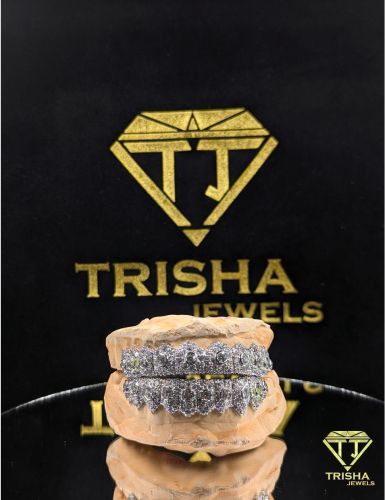 925 Sterling Silver Iced Out Moissanite Diamond Teeth Grillz