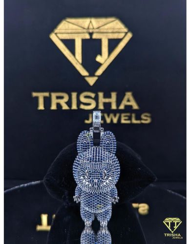 Labubu Charm Iced Out Full Moissanite Diamond Luxury Hip Hop Sparkling Statement Pendant