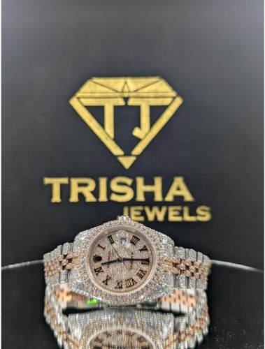 Luxury Two Tone Rose Gold VVS Moissanite Diamond Watch
