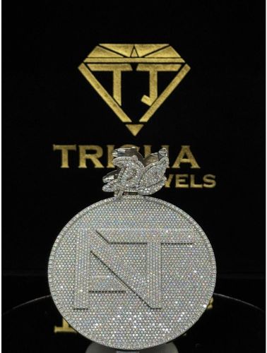 Custom NT Round Fully Iced Out VVS Moissanite Diamond Hip Hop Chain Pendant