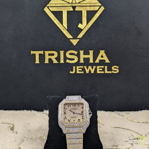Premium Bust Down VVS Moissanite Diamond Arabic Dial Custom Watch