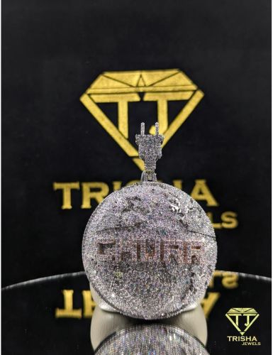 925 Sterling Silver Premium Globe Fully Iced VVS Moissanite Diamonds Hip Hop Jewelry Pendant